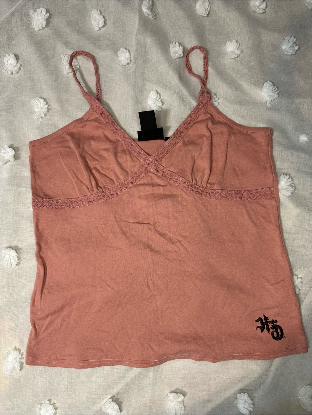 Harley-Davidson Dusty Pink Lace-Trim Camisole Tank